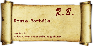 Rosta Borbála névjegykártya